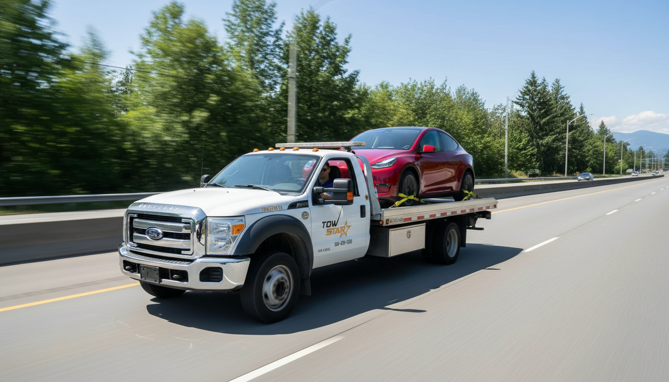 Tesla Towing Services in Delta BC